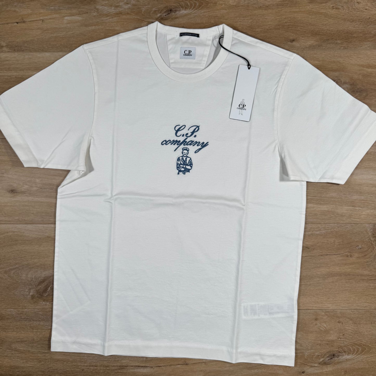 C.P. Company 30/2 Twisted Embroidery T-Shirt in White
