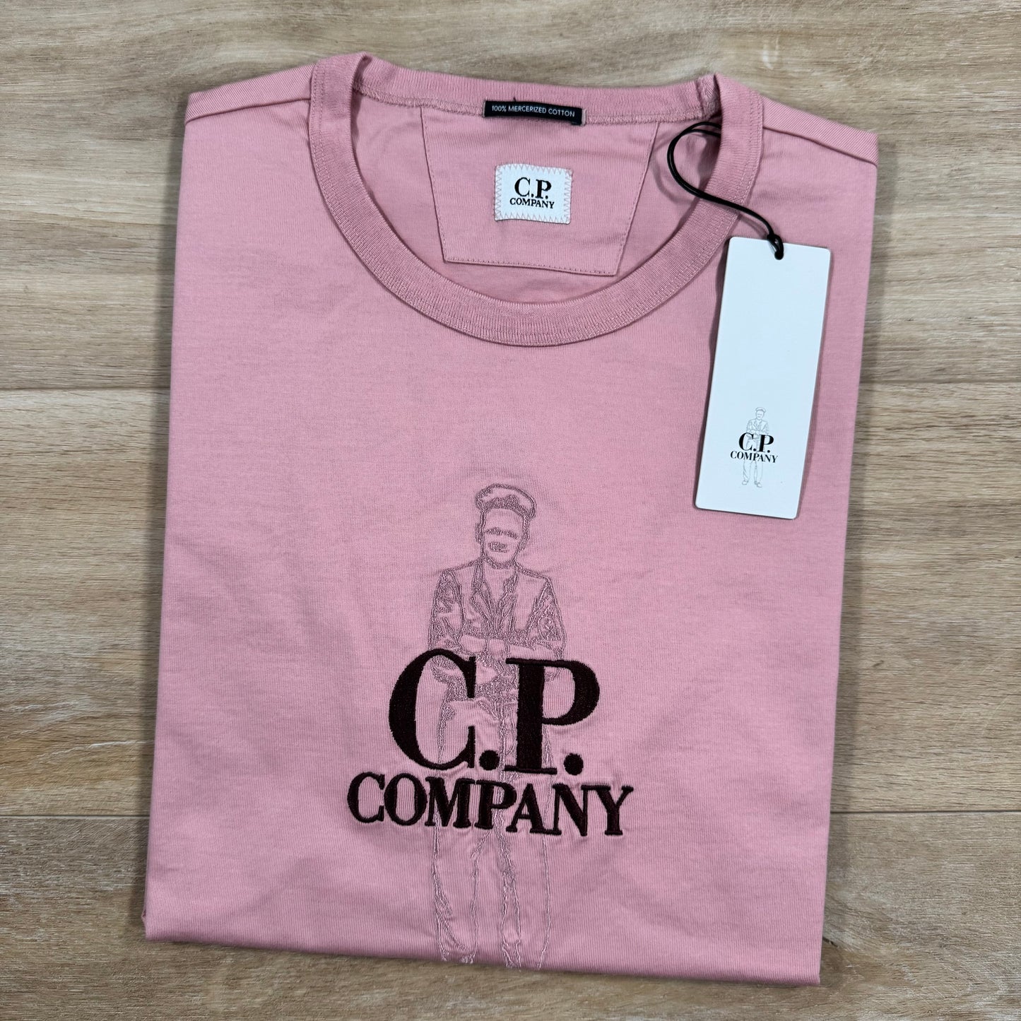 C.P. Company 30/2 Mercerized Jersey Twisted British Sailor T-Shirt in Misty Rose - Pink