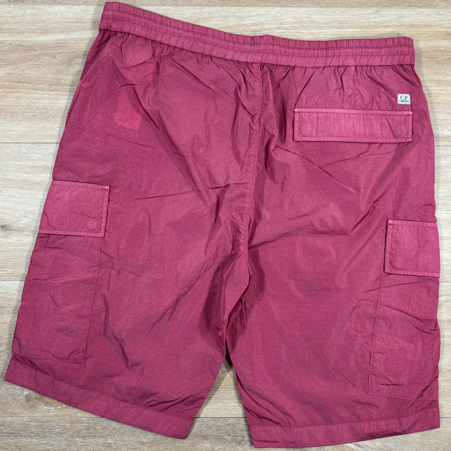 C.P. Company Chrome Cargo Bermuda Shorts in Red Bud