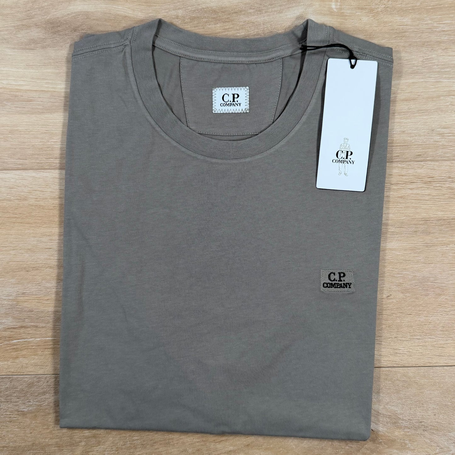C.P. Company Logo Patch T-Shirt in Fungi Grey