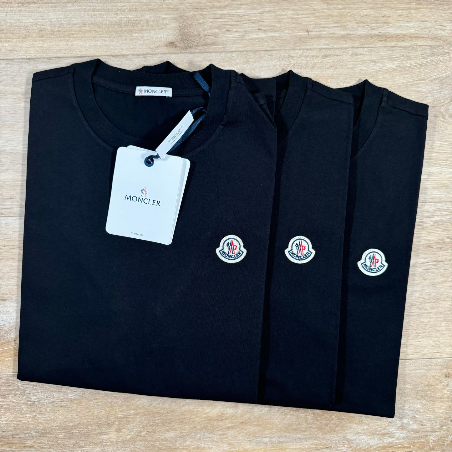 Moncler 3 Pack Logo T-Shirt in Black