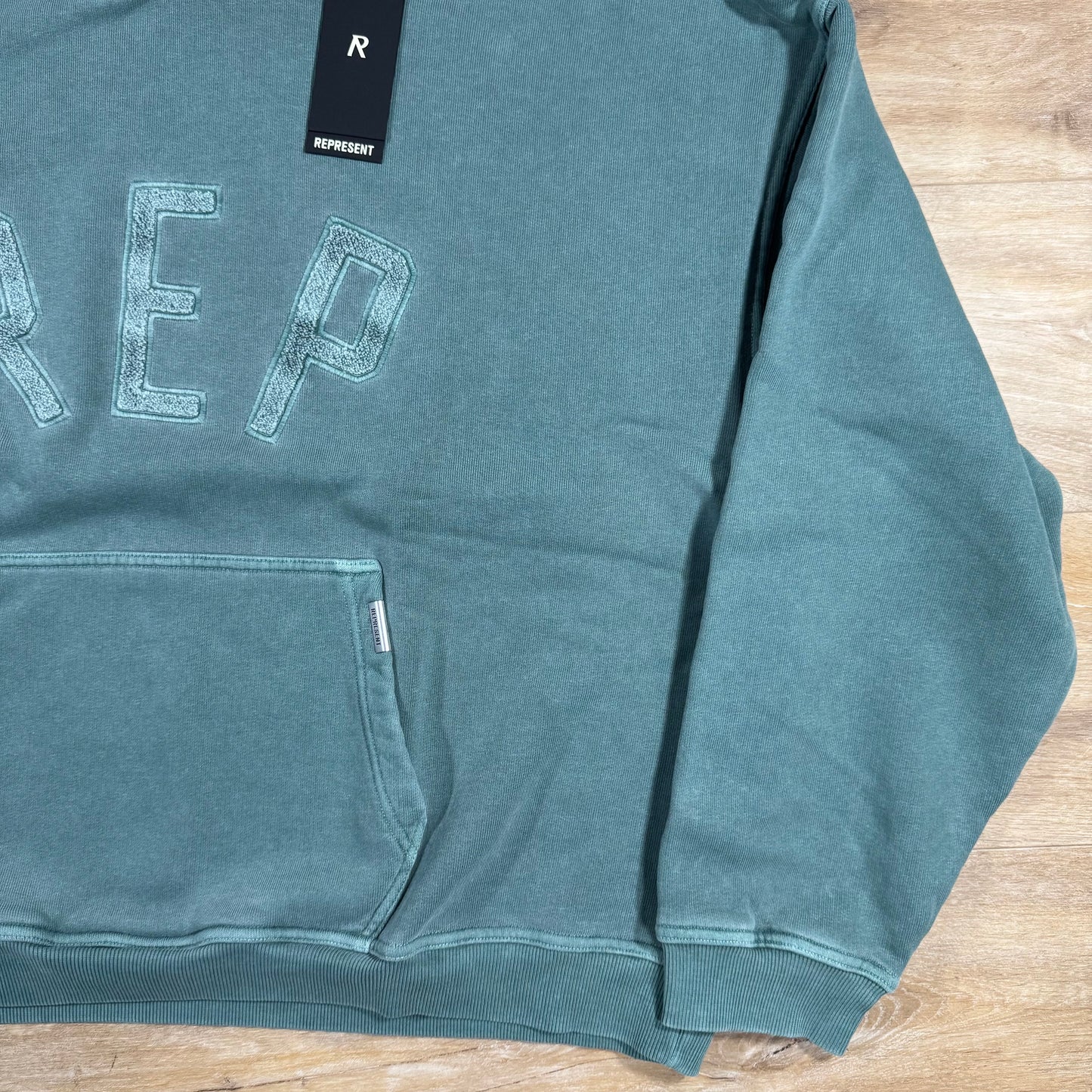 Represent Rep Applique Hoodie in Forest Green