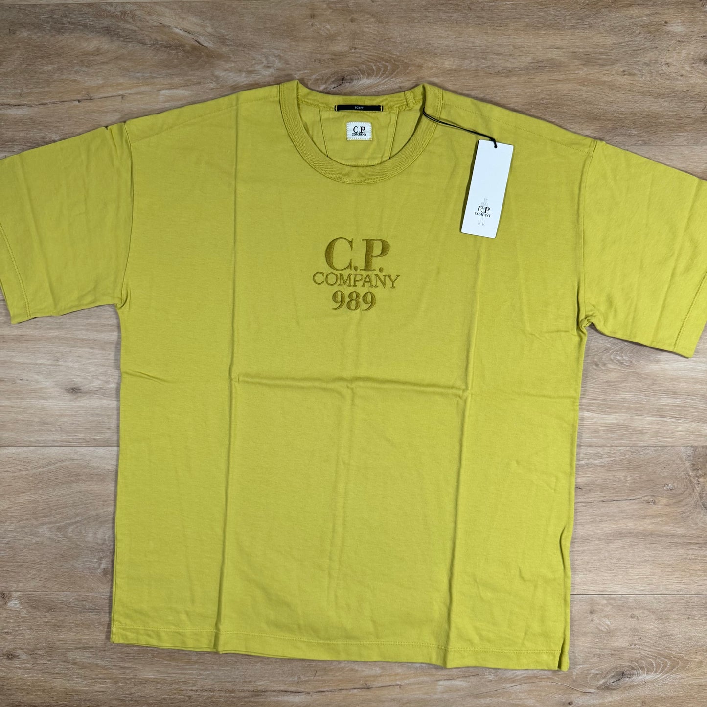 C.P. Company 20/1 Jersey Boxy Logo T-Shirt in Cress Green - Yellow
