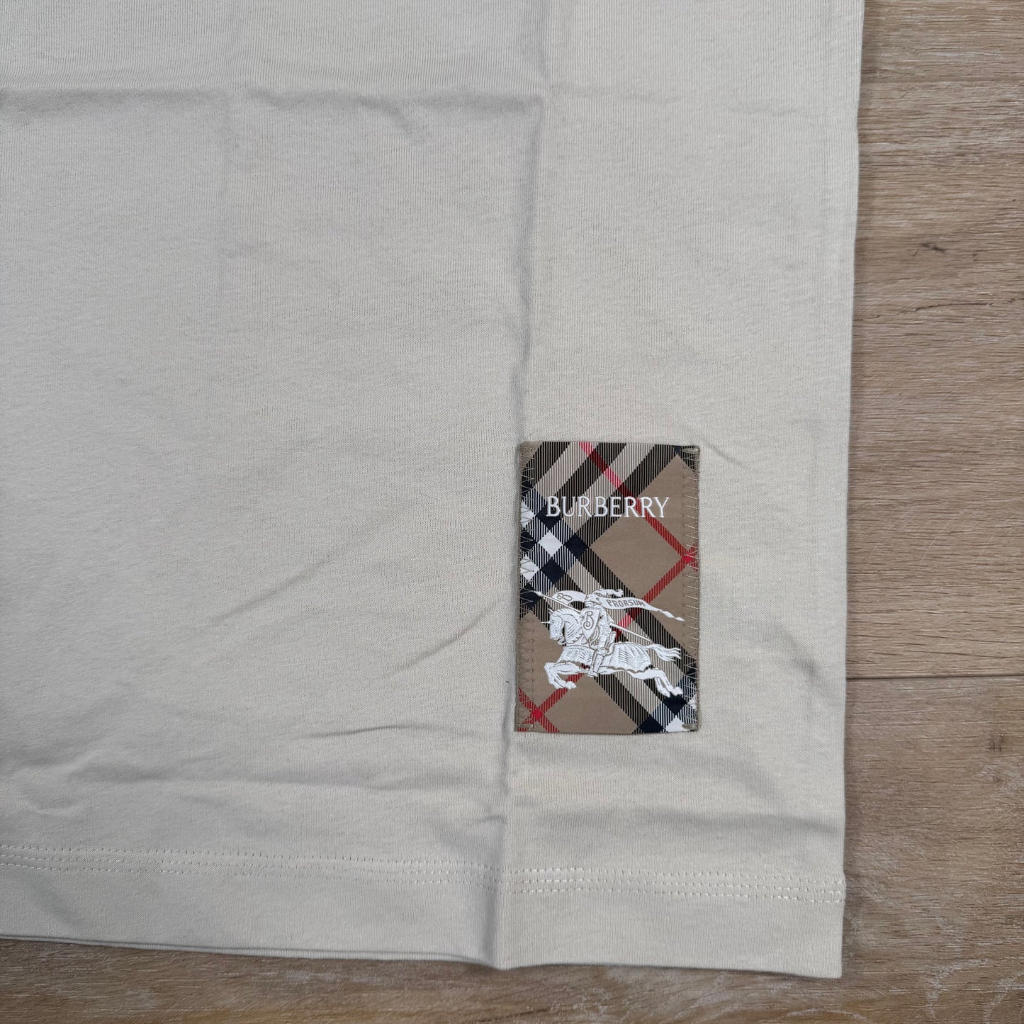 Burberry Check Label Cotton T-Shirt in Nutmeg