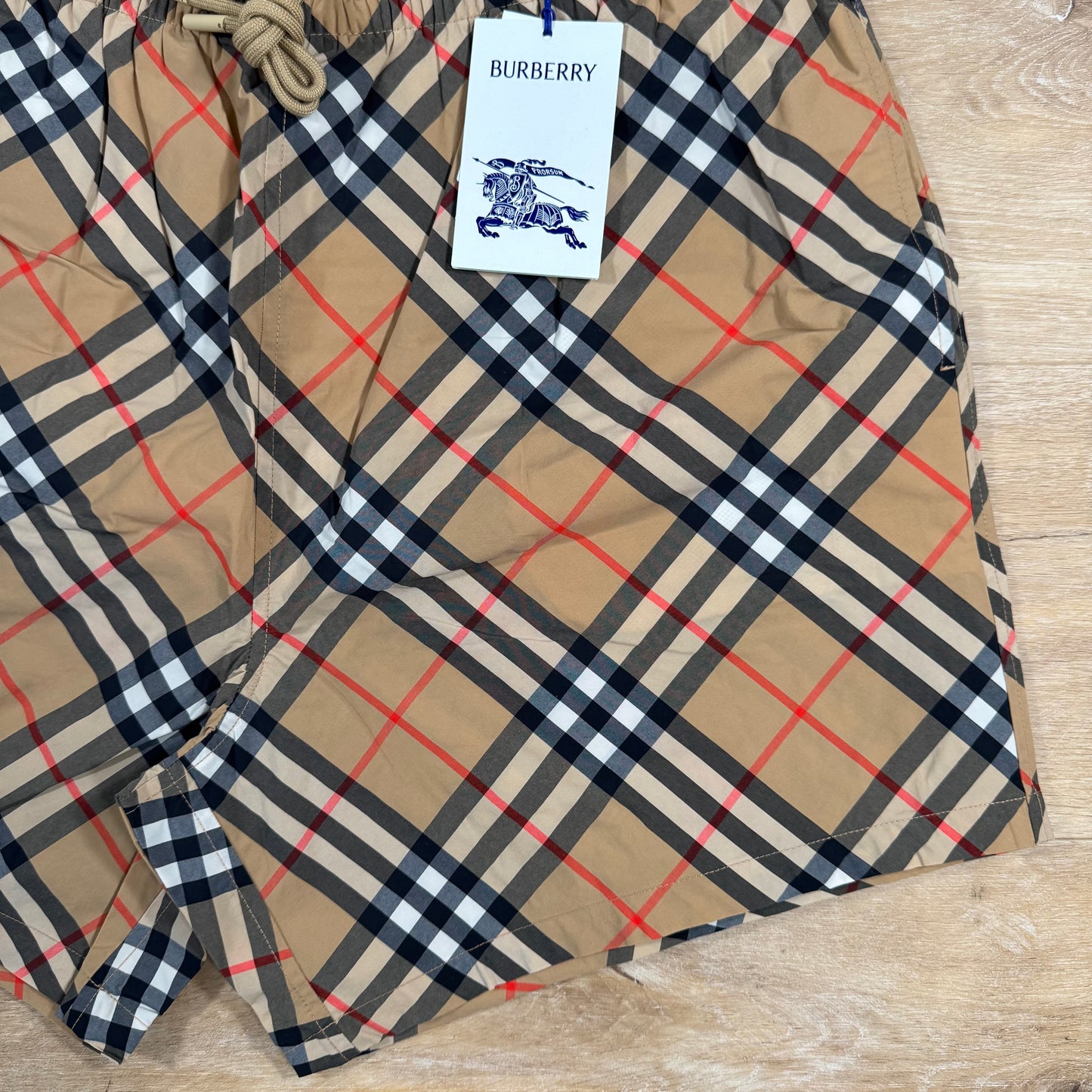 Burberry Check Swim Shorts in Sand