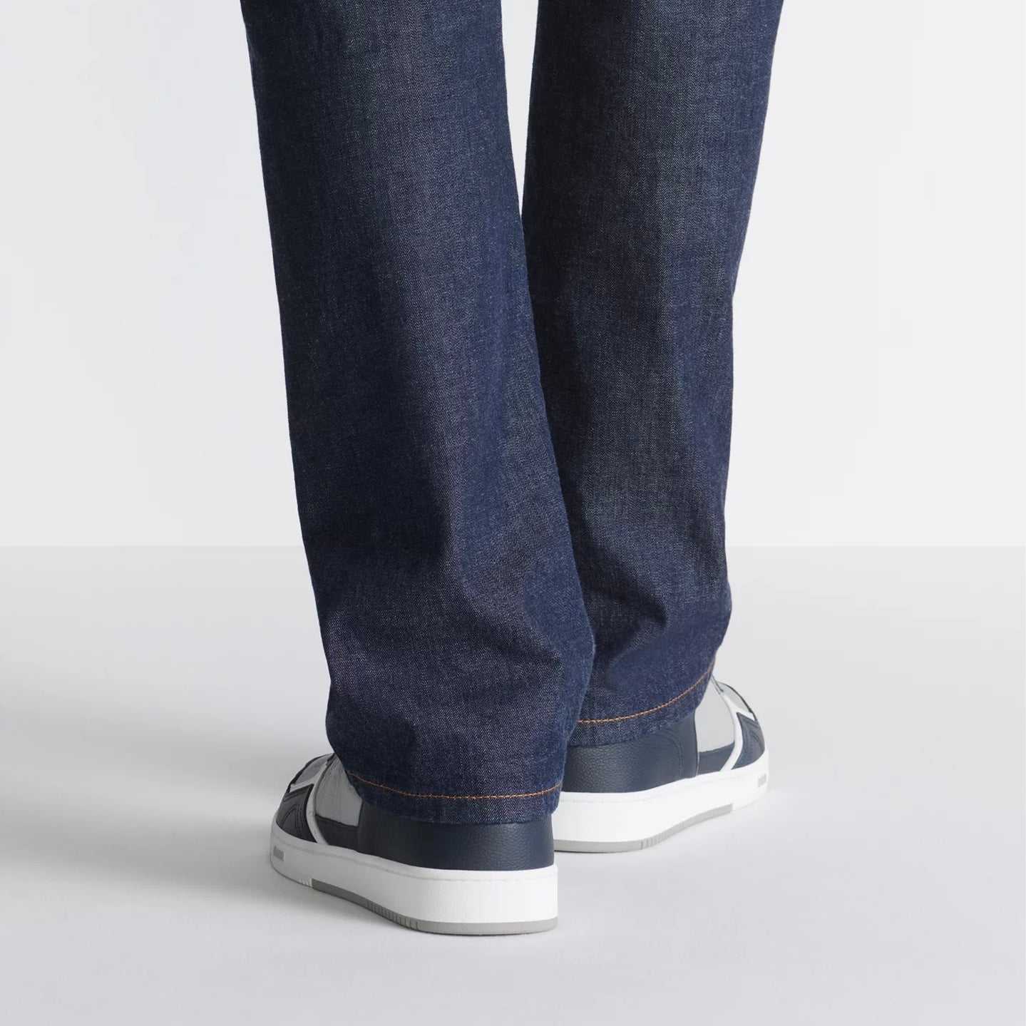 Dior B27 Uptown Low-Top Sneaker in Navy Blue / Dior Grey