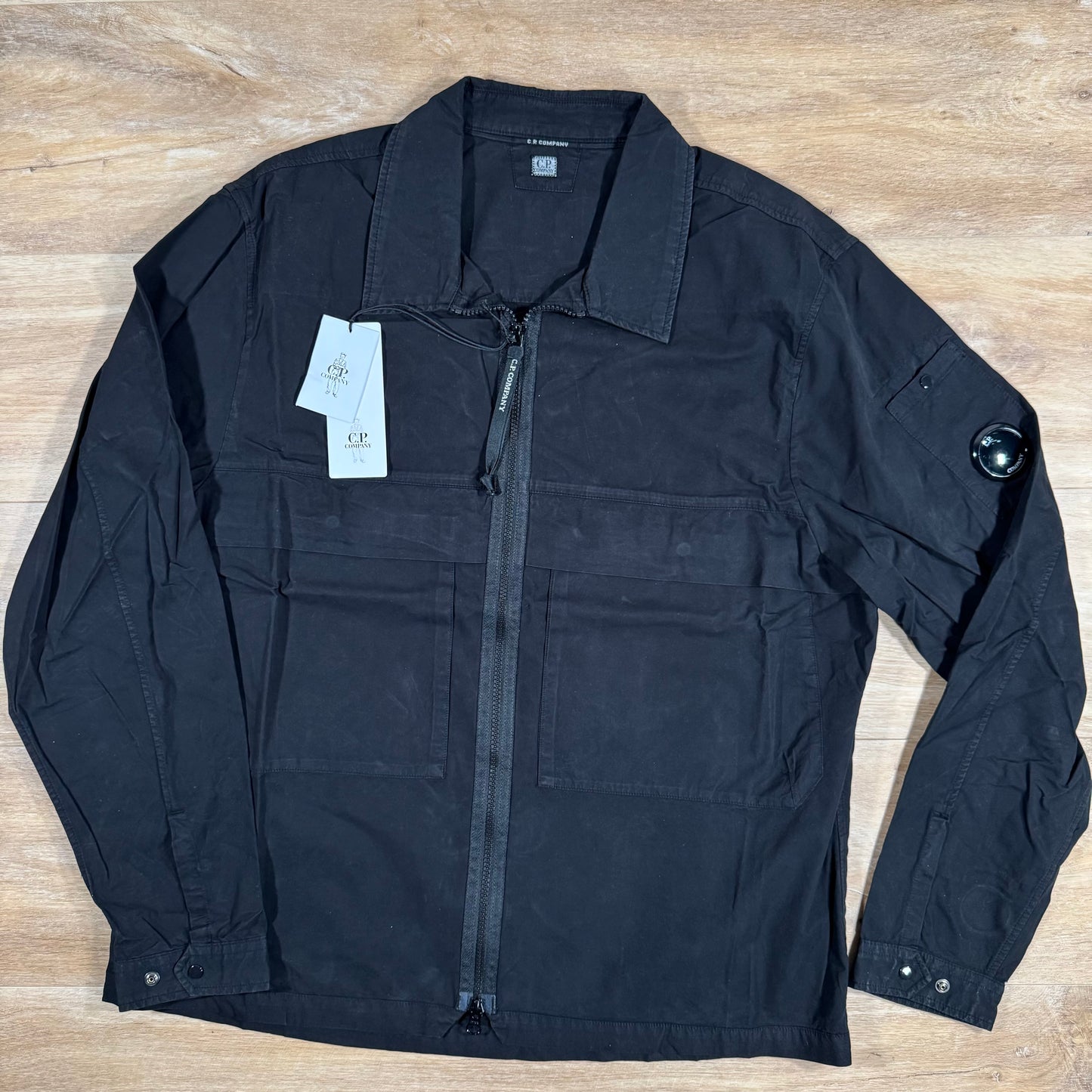 C.P. Company Gabardine Utility Lens Overshirt in Black