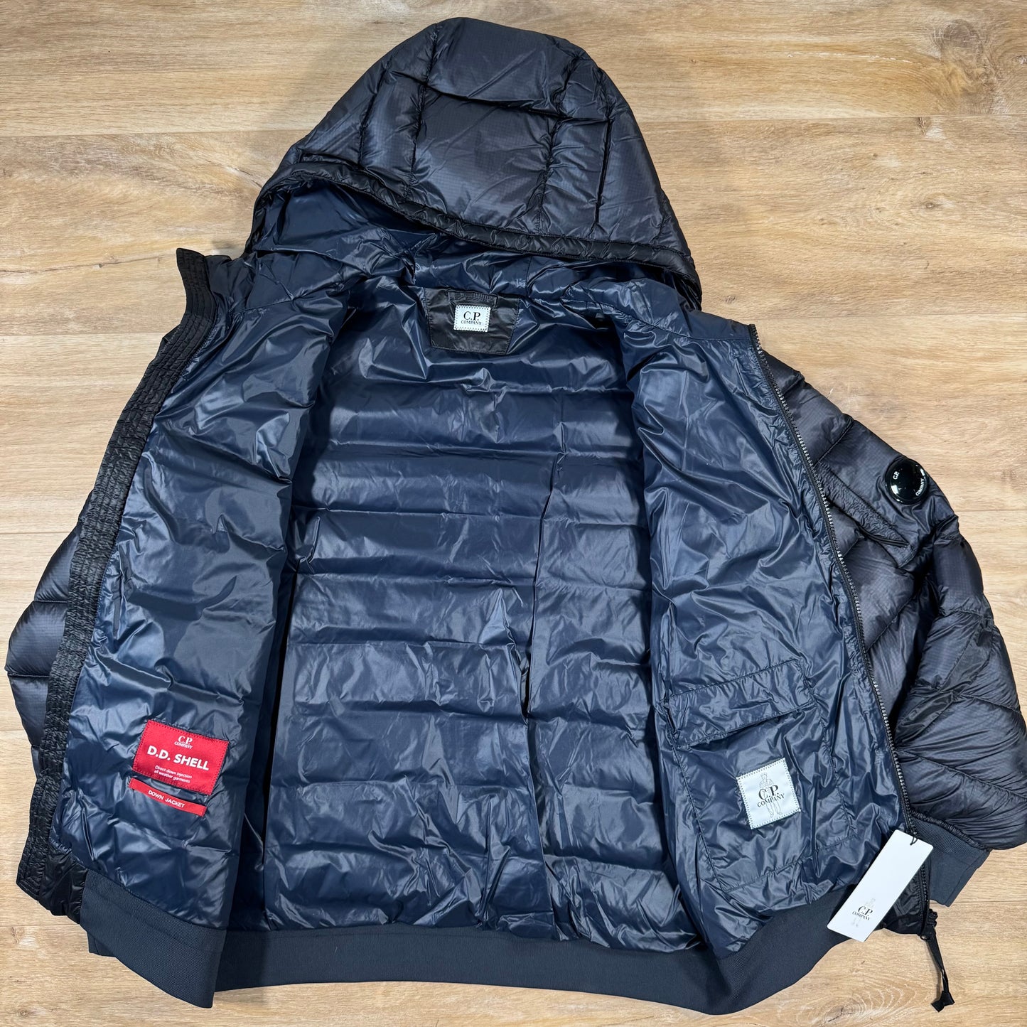 C.P. Company D.D. Shell Lens Down Jacket in Navy