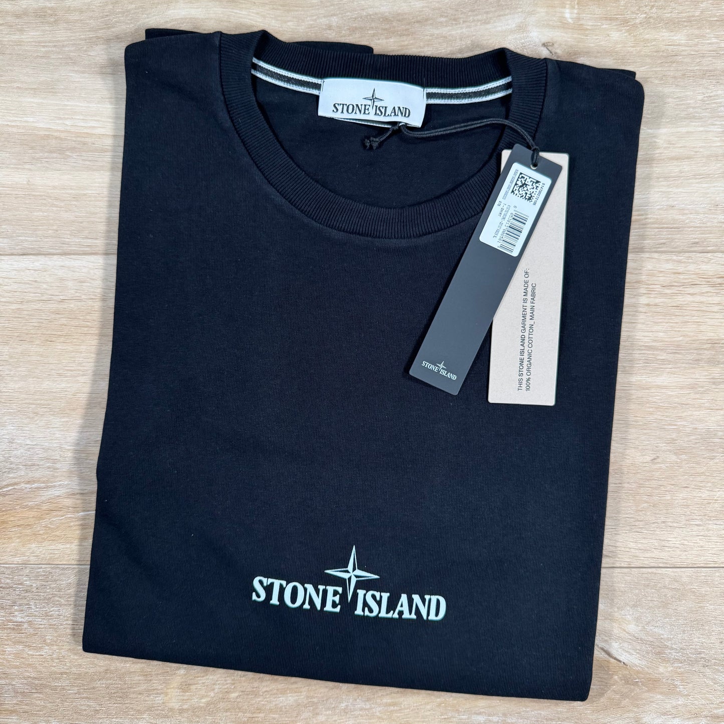 Stone Island 24/2 Organic Cotton Logo T-Shirt in Black