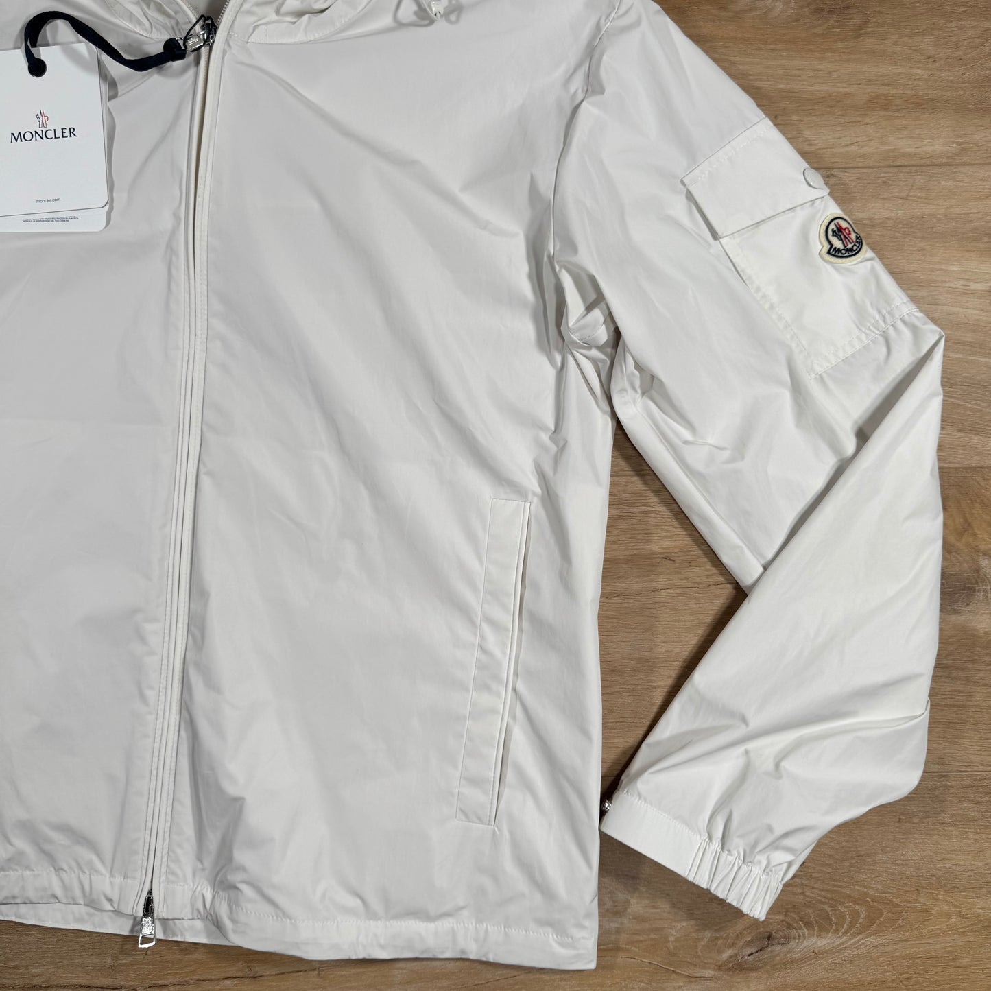 Moncler Sassiere Hooded Nylon Jacket in White