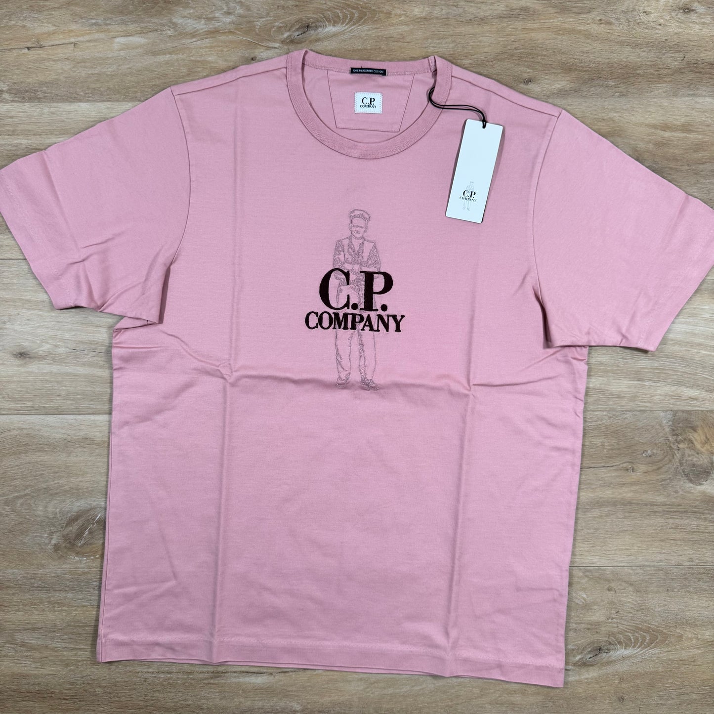 C.P. Company 30/2 Mercerized Jersey Twisted British Sailor T-Shirt in Misty Rose - Pink