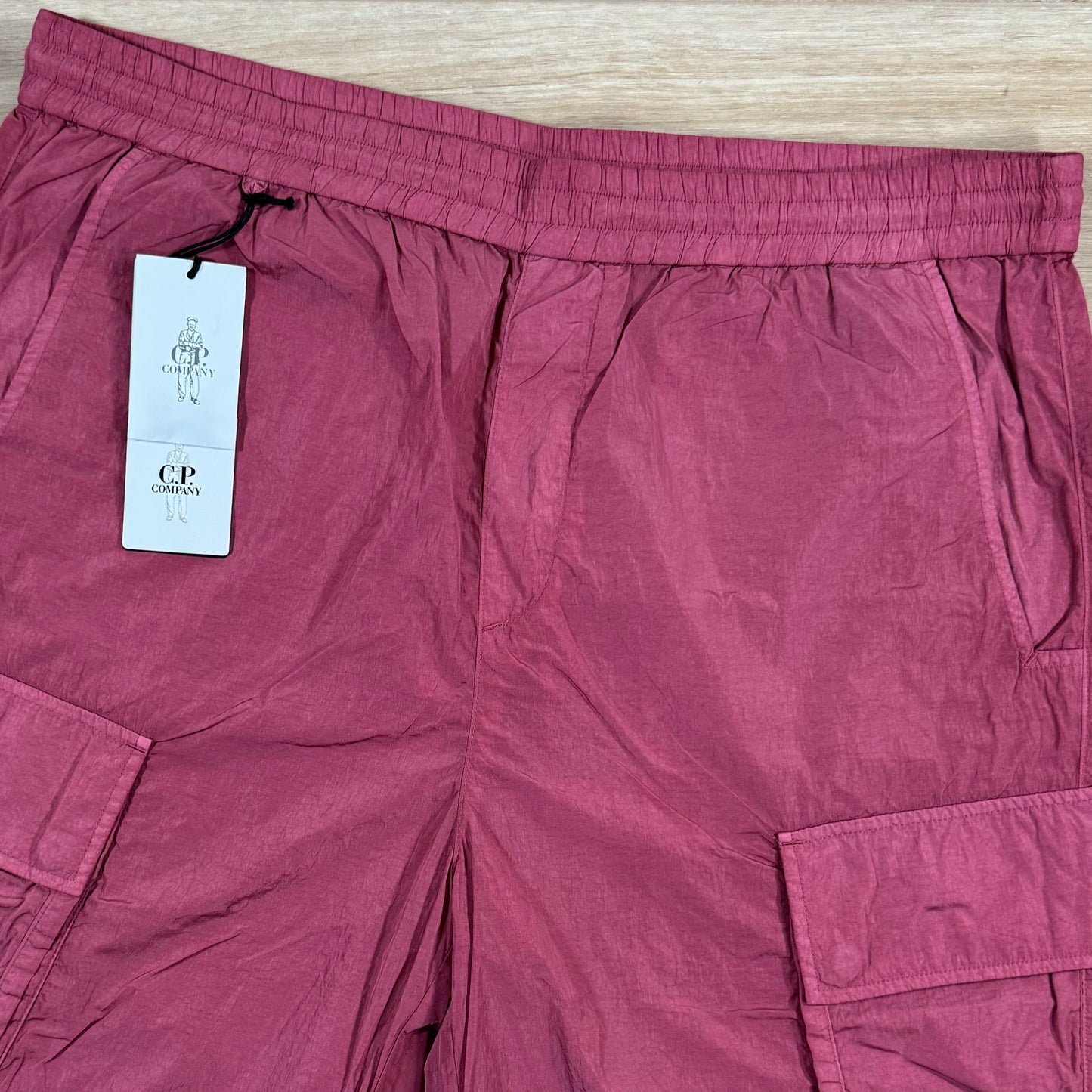 C.P. Company Chrome Cargo Bermuda Shorts in Red Bud