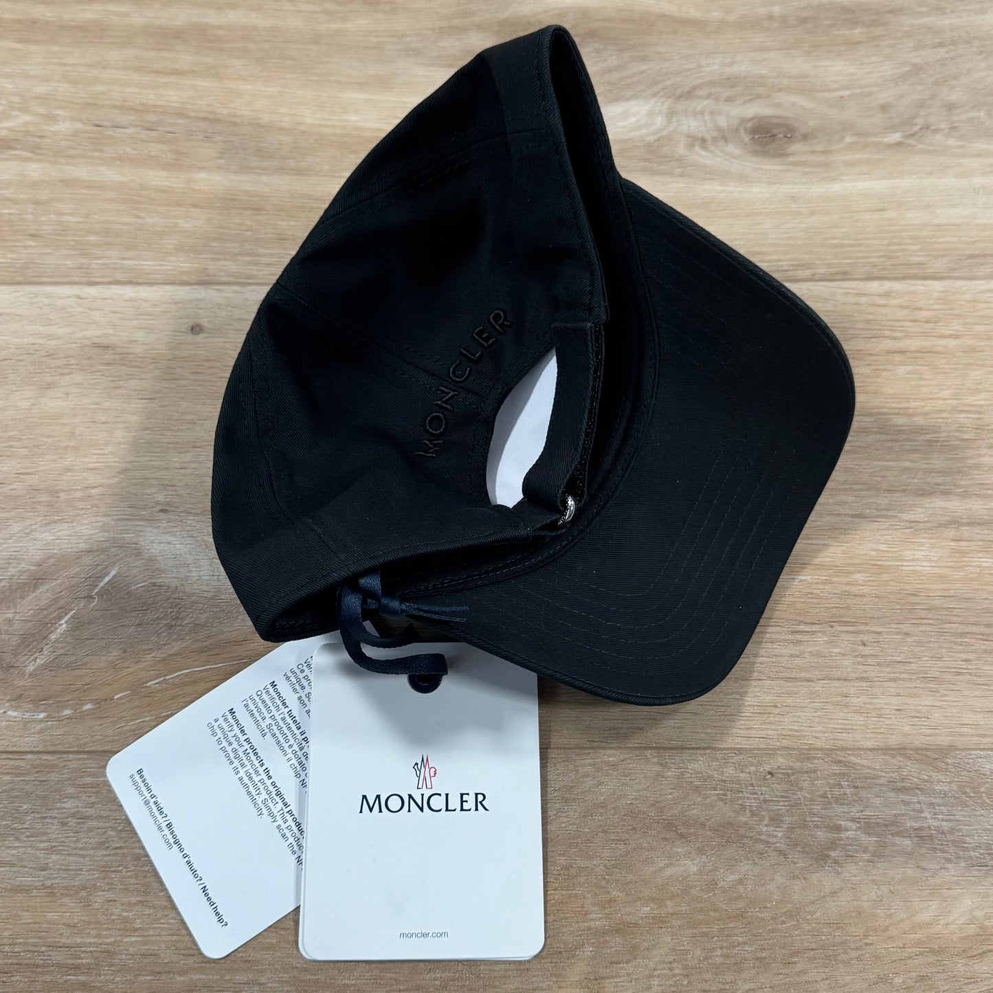 Moncler Gabardine Baseball Cap in Black