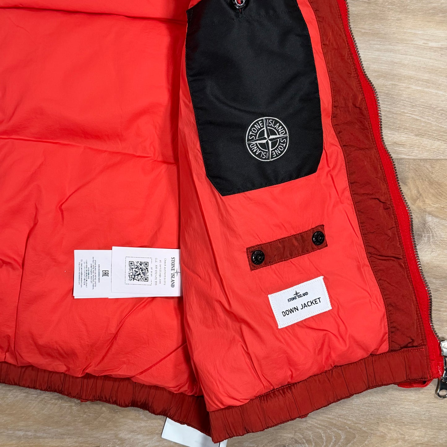 Stone Island Nylon Metal Down Vest in Scarlet Red