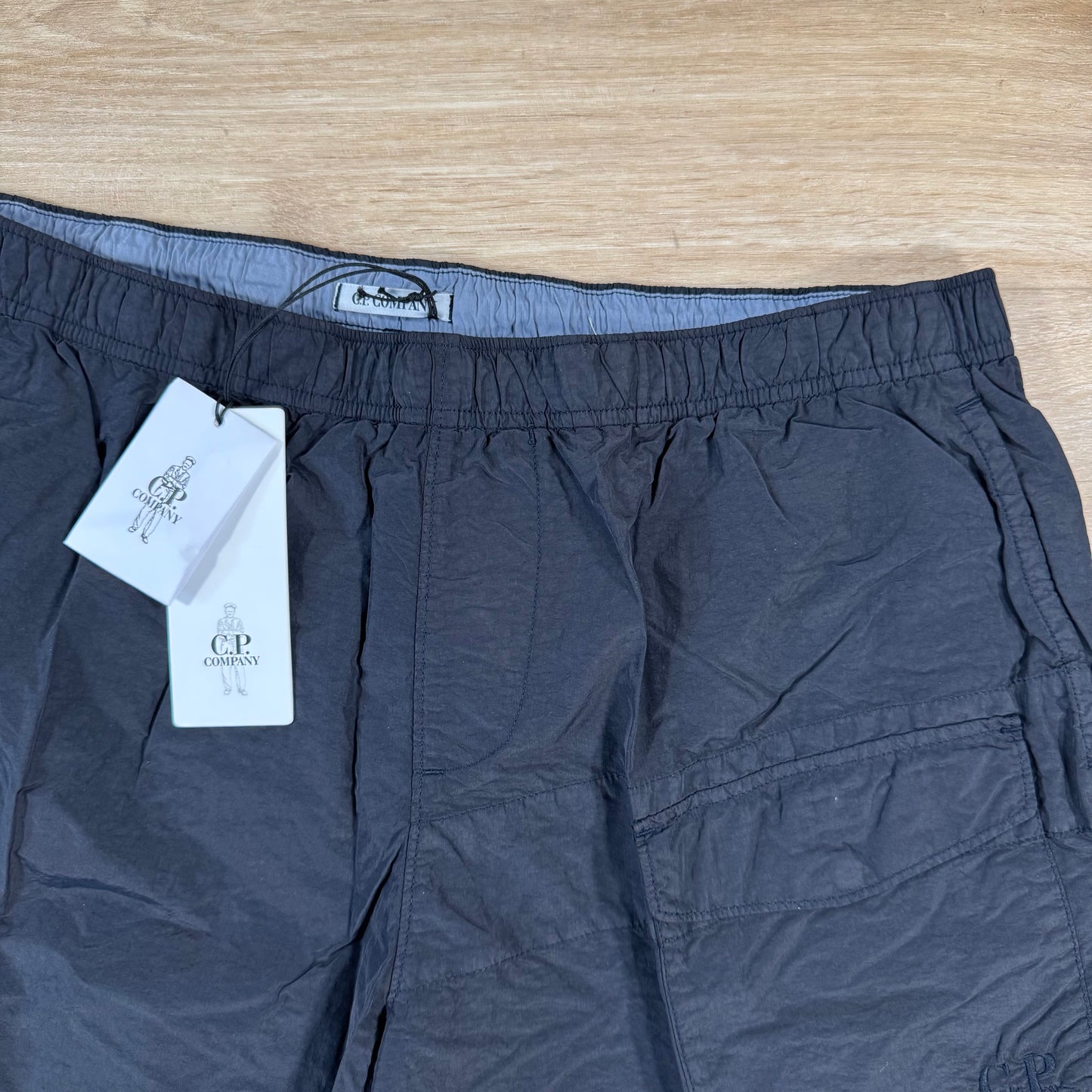 C.P. Company Flatt Nylon Logo Swim Shorts in Navy