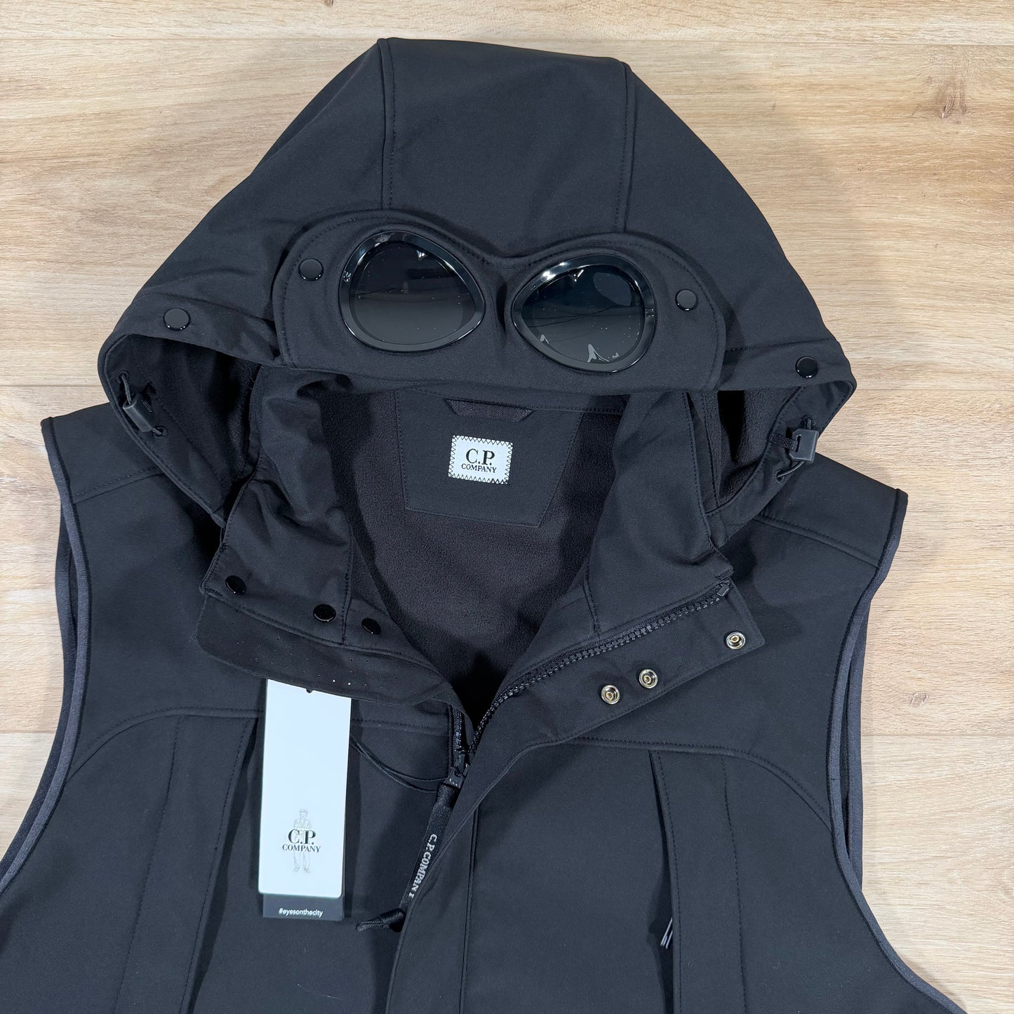 C.P. Company Shell-R Goggle Gilet in Black