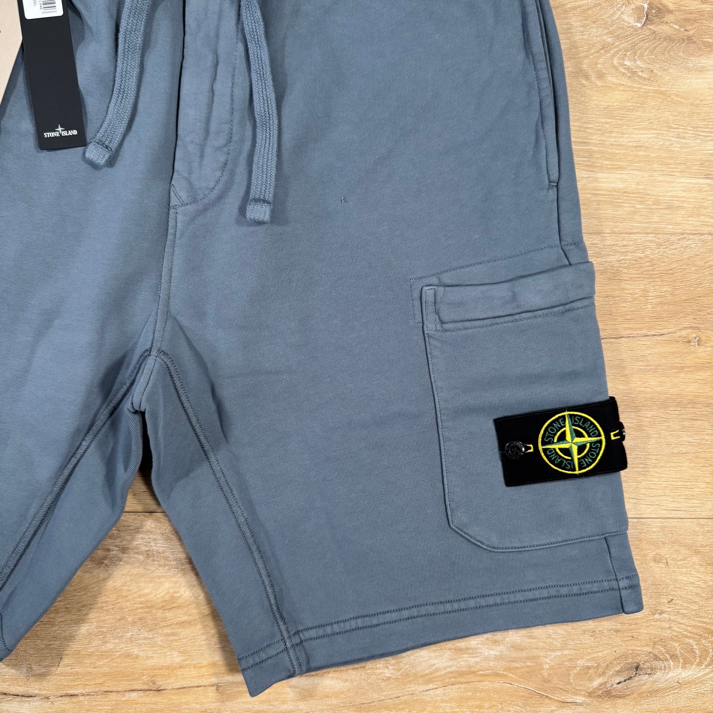 Stone Island Organic Cotton Fleece Shorts in Avio Blue