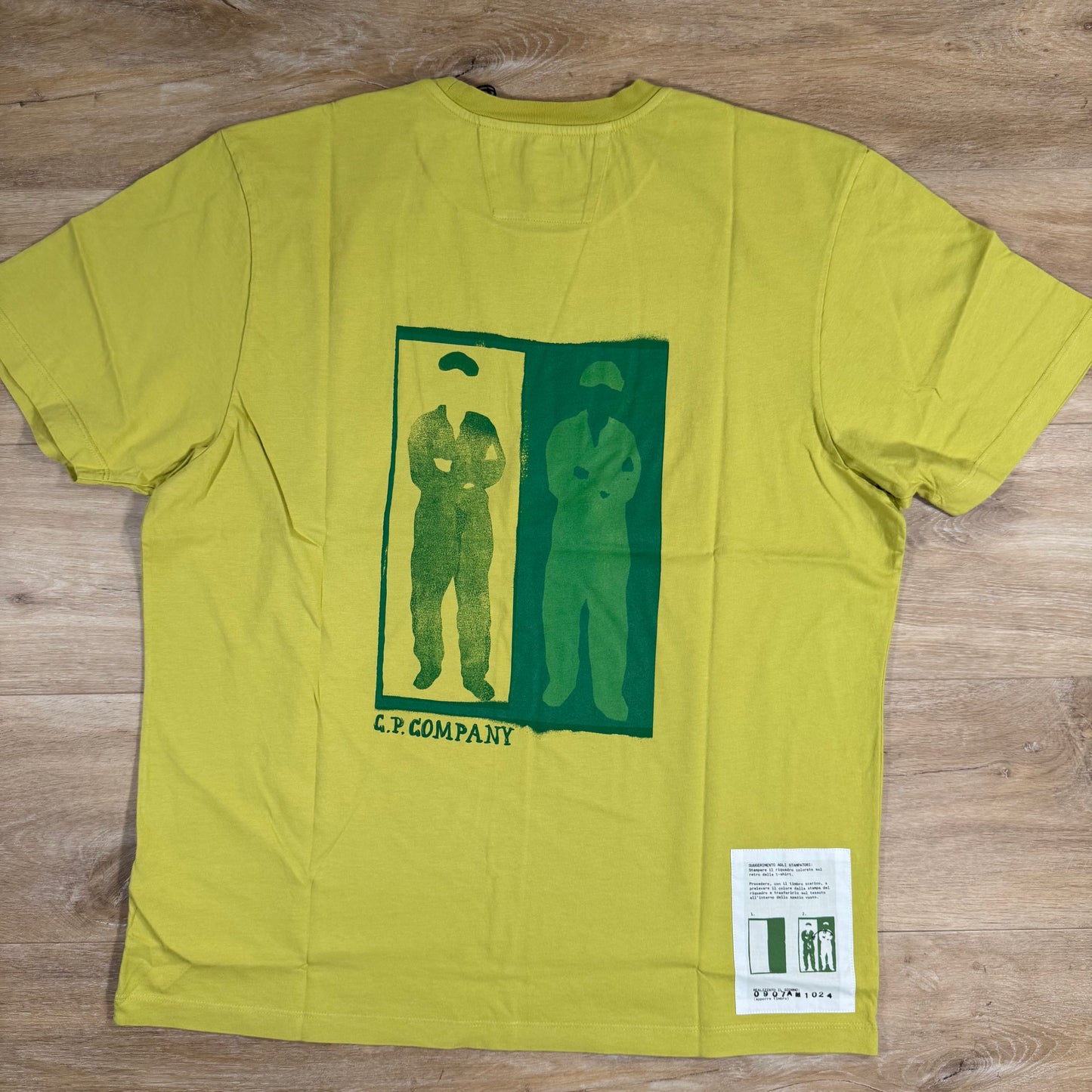C.P. Company 24/1 Jersey Logo T-Shirt in Cress Green - Yellow