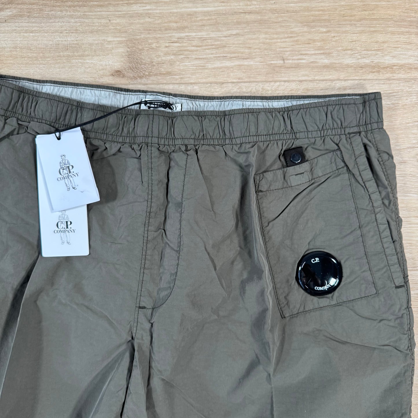 C.P. Company Flatt Nylon Lens Swim Shorts in Ivy Green