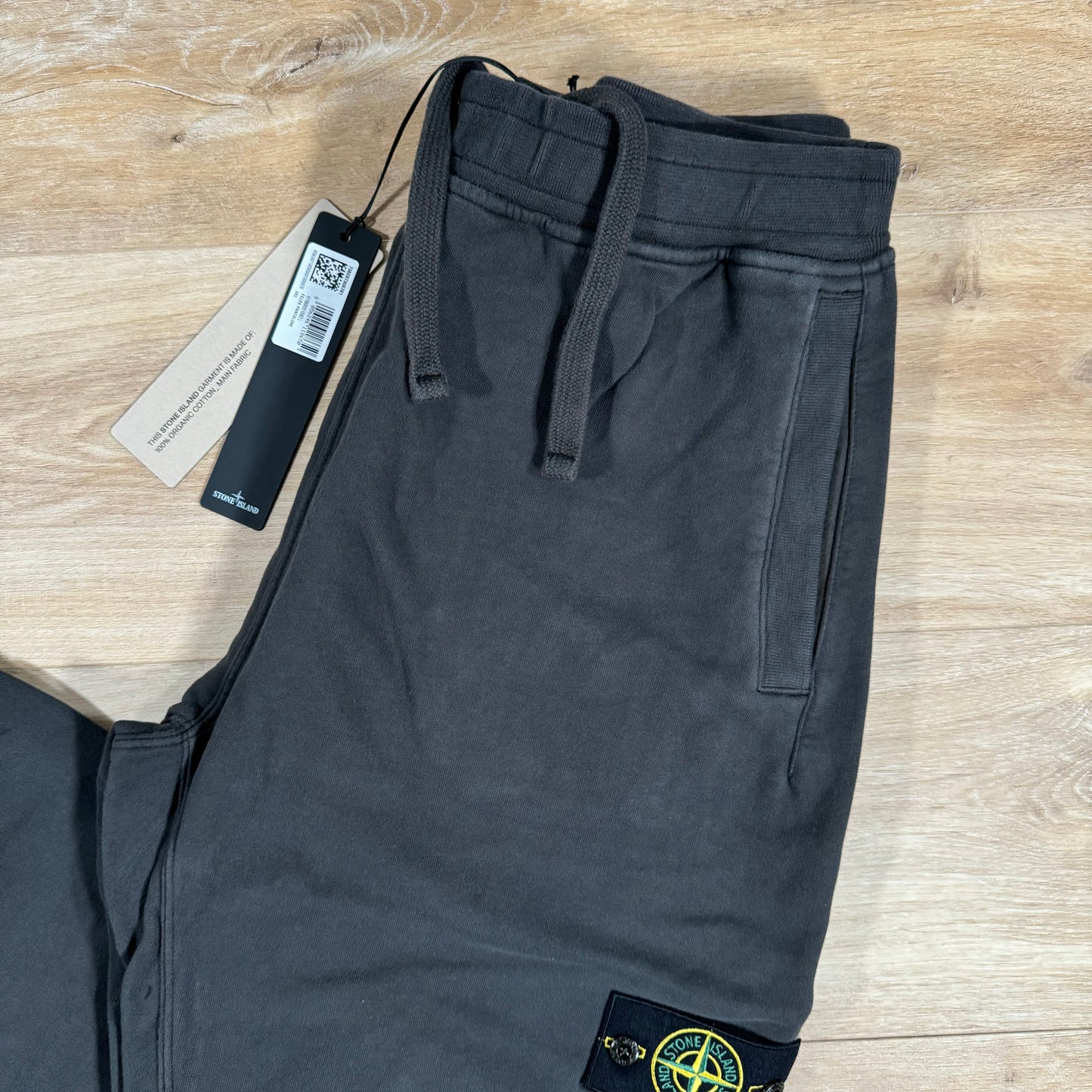 Stone Island Brushed Cotton Sweatpants in Lead Grey