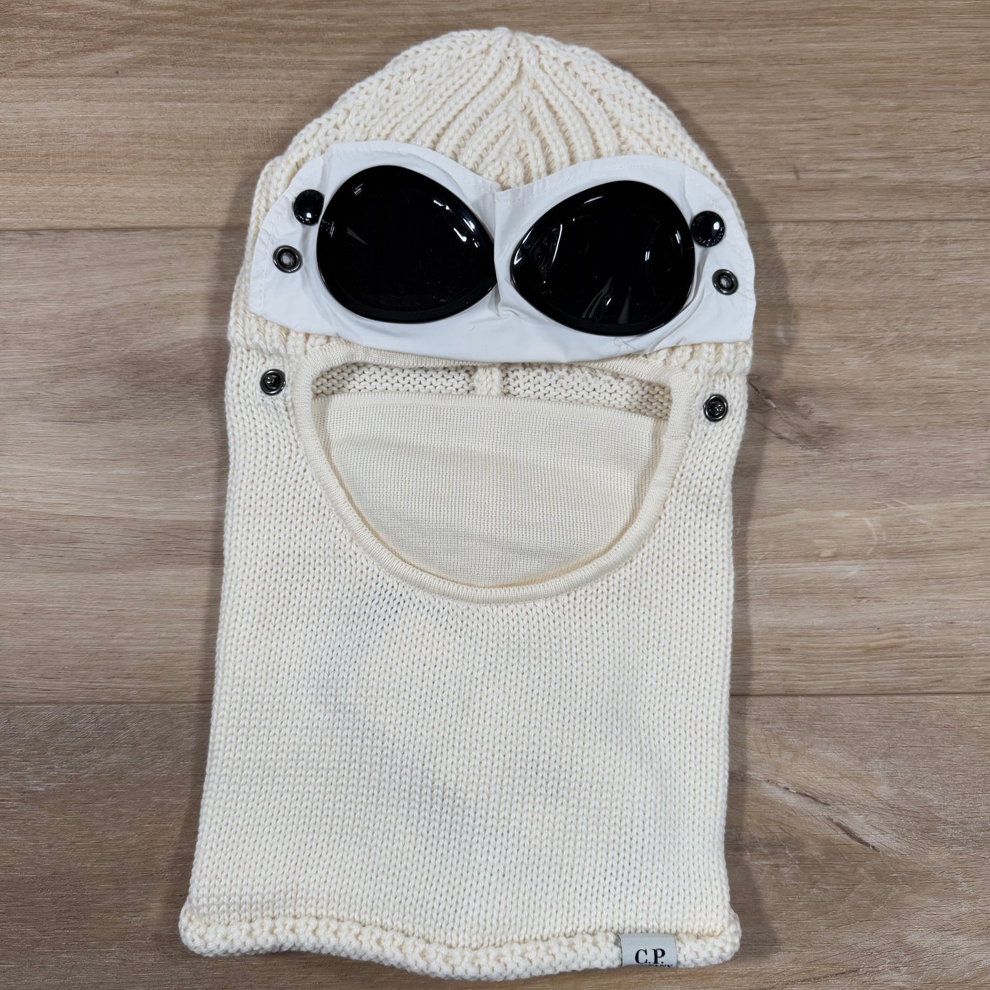 C.P. Company Merino Wool Goggle Balaclava in White