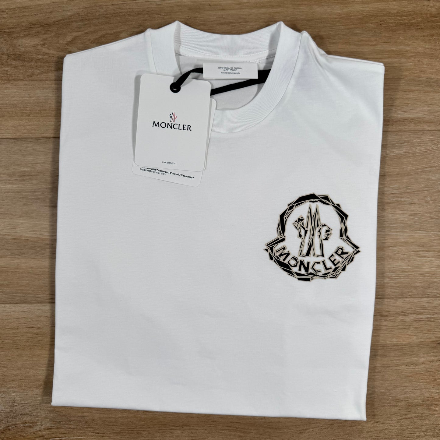 Moncler Logo Print T-Shirt in White