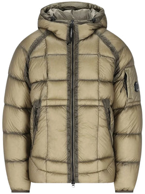 C.P. Company D.D. Shell Lens Puffer Jacket in Fallen Rock - Beige