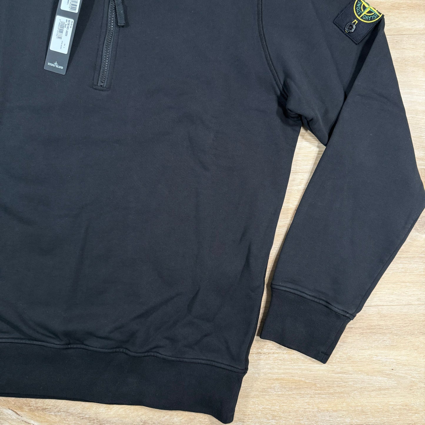 Stone Island Organic Cotton Half-Zip Sweatshirt in Black