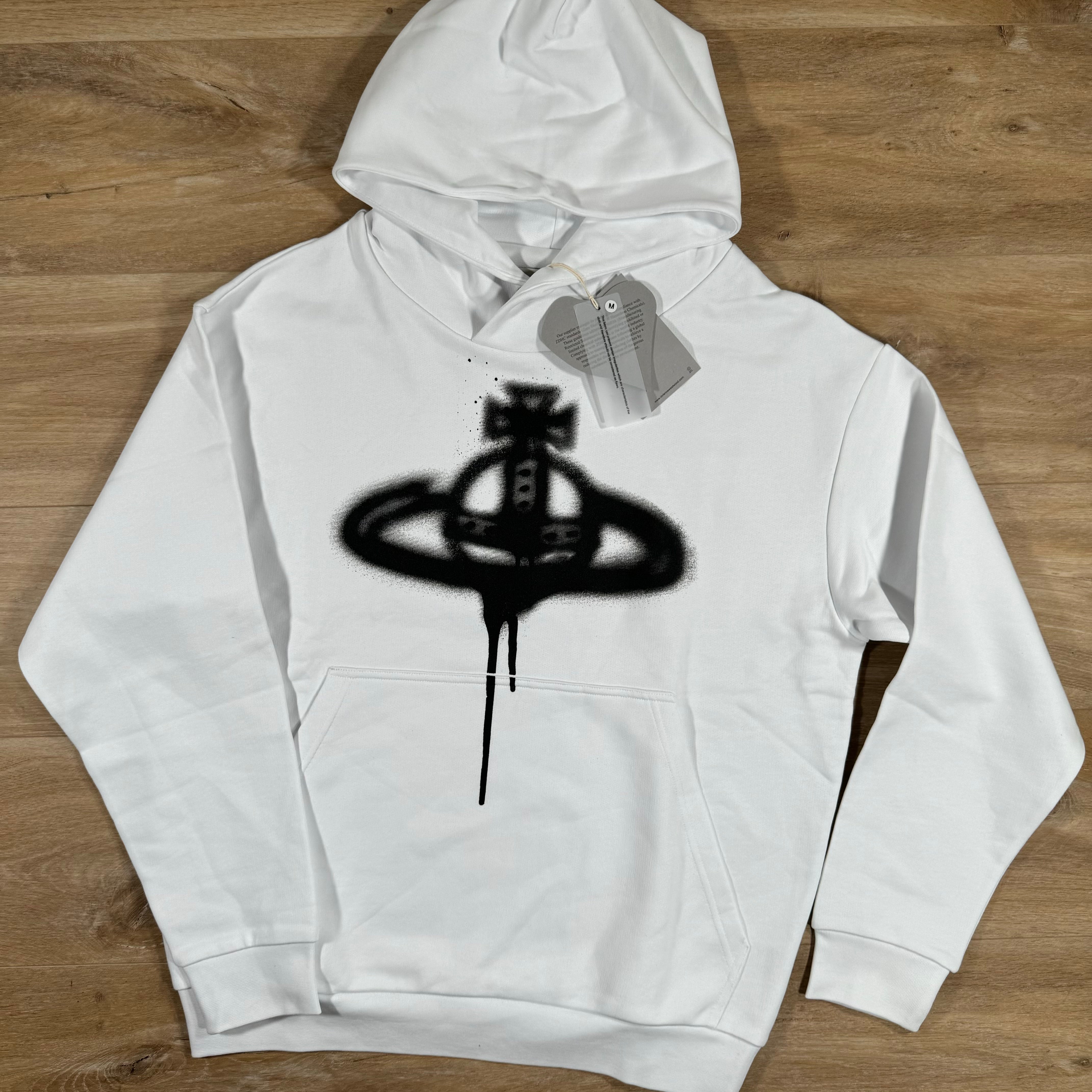 Vivienne Westwood Spray Orb Hoodie in White LABEL MENSWEAR