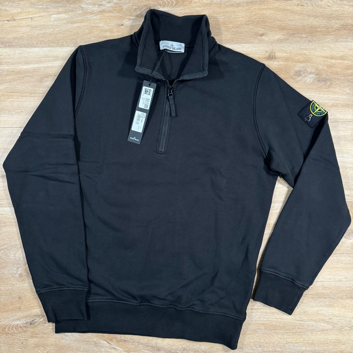 Stone Island Organic Cotton Half-Zip Sweatshirt in Black