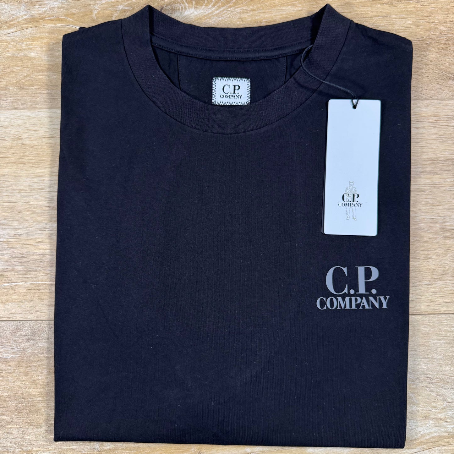 C.P. Company 30/1 Jersey Logo T-Shirt in Navy