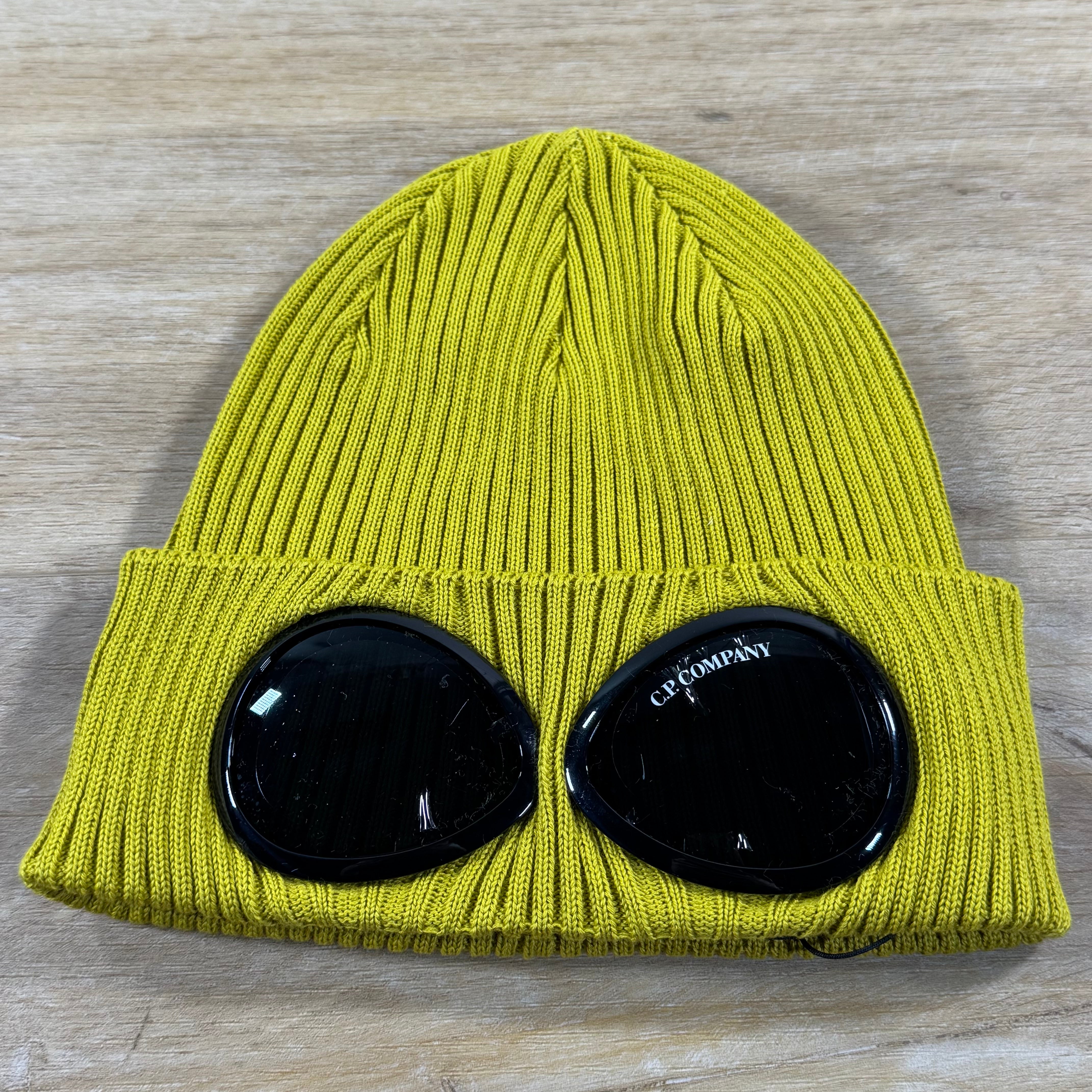 C.P. Company Cotton Goggle Beanie in Antique Moss