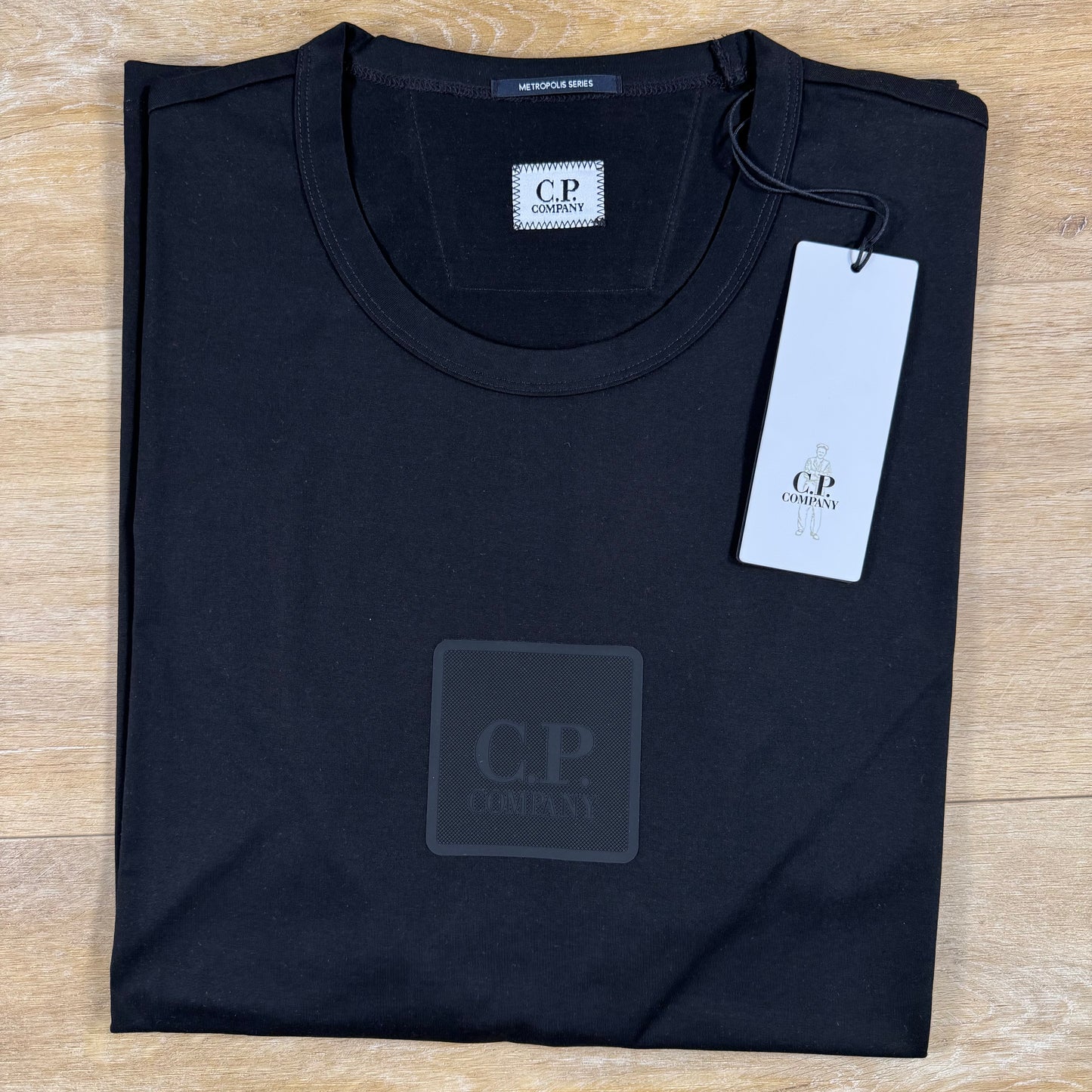 C.P. Company Metropolis Series Square Logo T-Shirt in Black