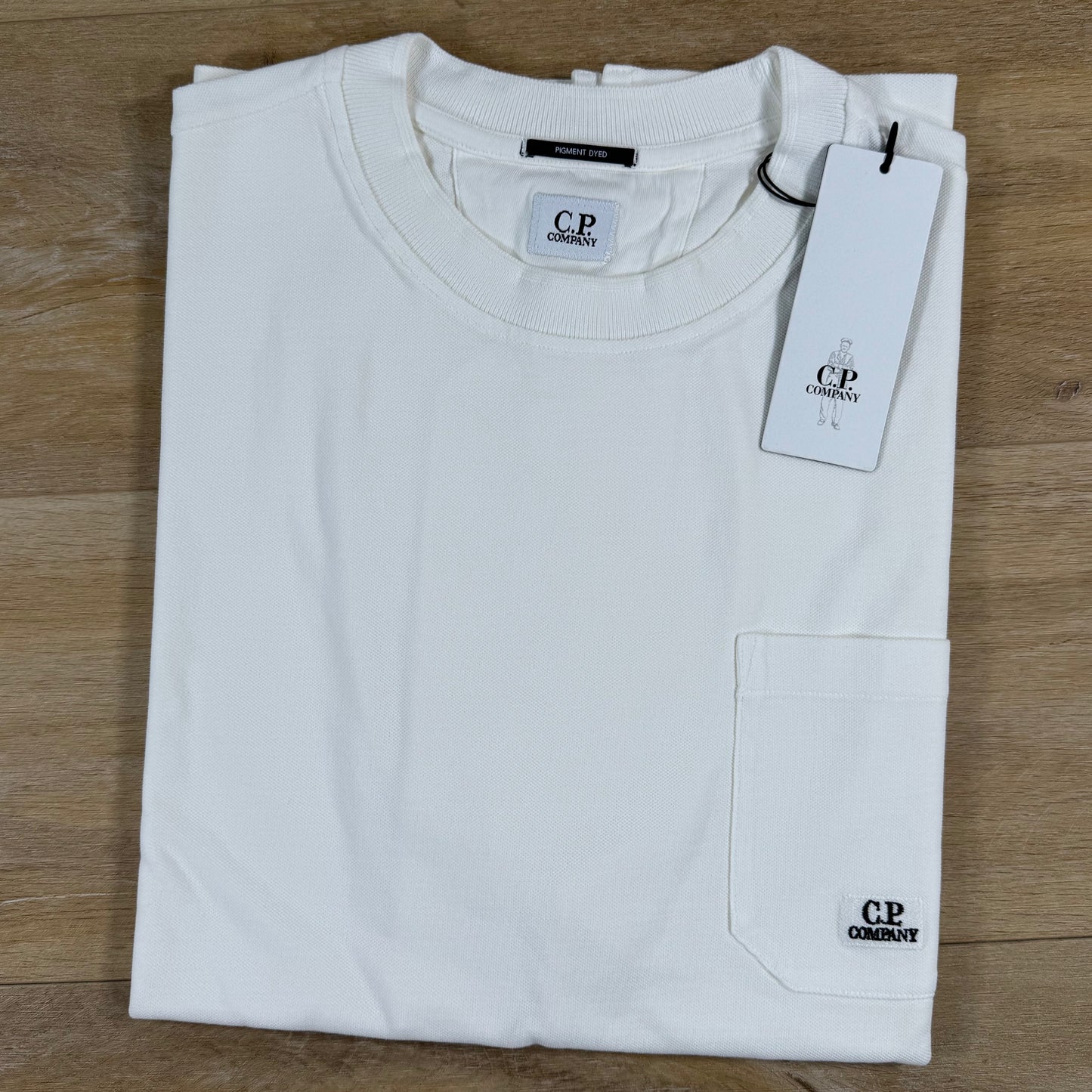 C.P. Company 24/1 Pigment Dyed T-Shirt in Gauze White