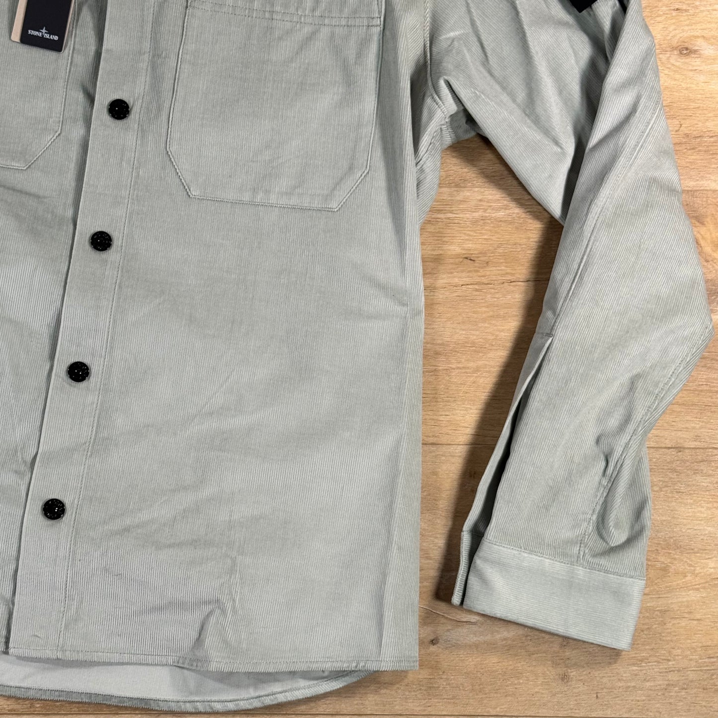 Stone Island Micro-Corduroy Overshirt in Sage Green