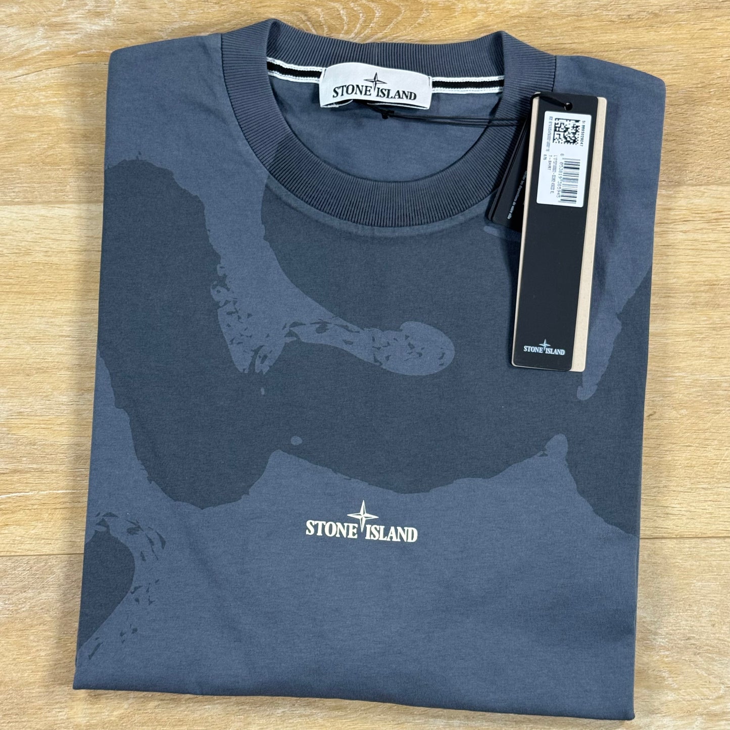 Stone Island 'Whirlwind Type' Print T-Shirt in Blue Grey