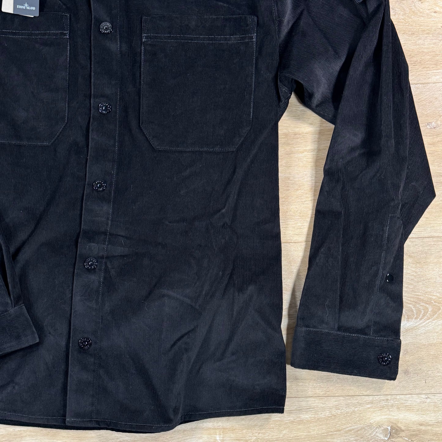 Stone Island Micro-Corduroy Overshirt in Black