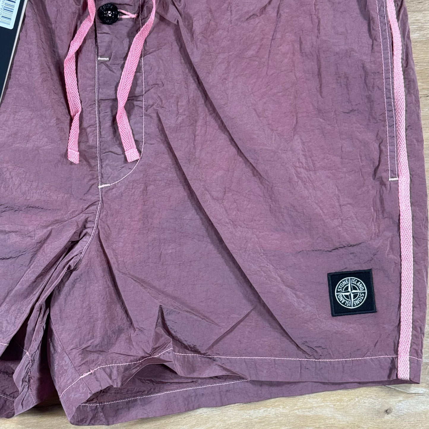Stone Island Nylon Metal Button Swim Shorts in Oleander Pink