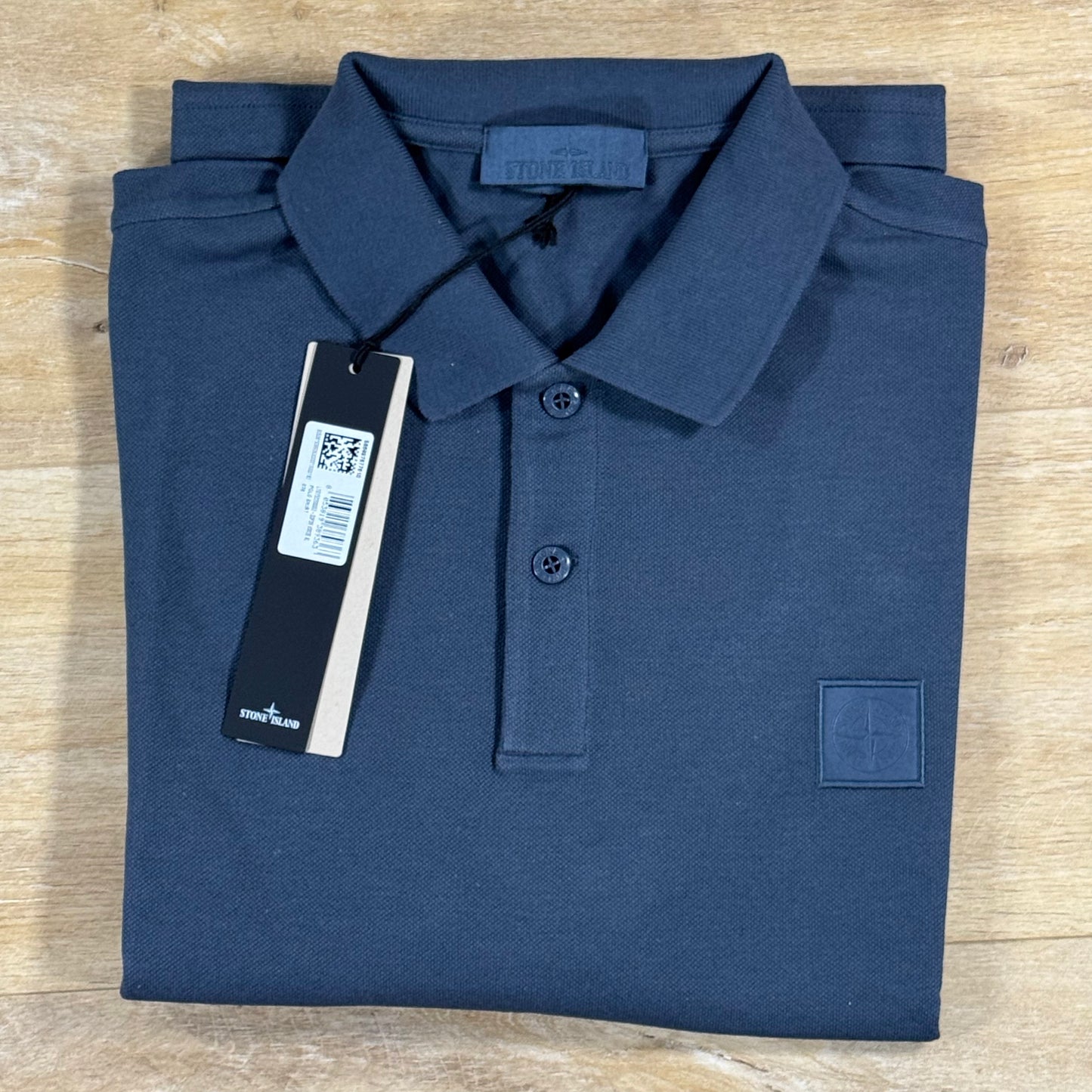 Stone Island Ghost Patch Logo Polo Shirt in Slate Blue