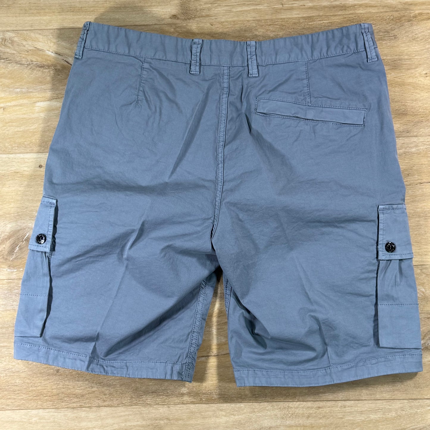 Stone Island Stretch Twill Cargo Bermuda Shorts in Avio Blue