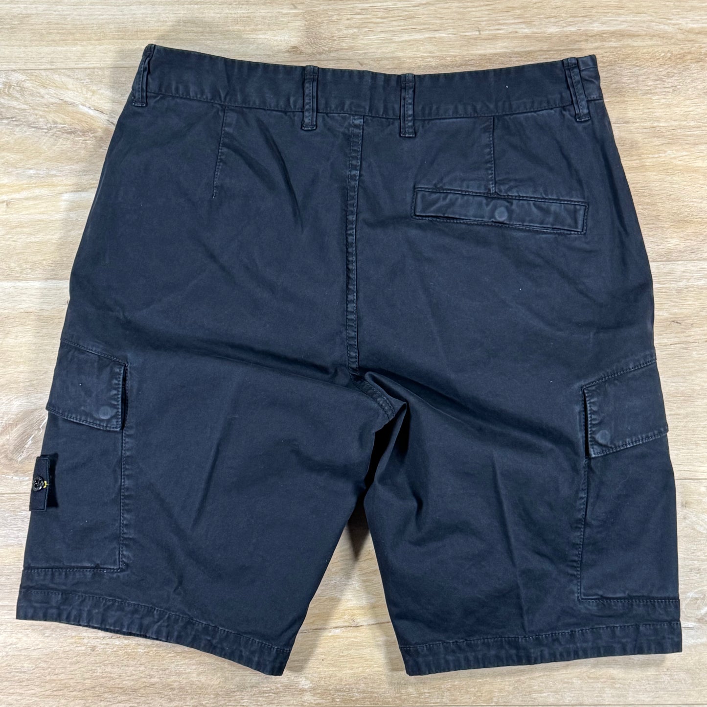 Stone Island Stretch Twill Cargo Bermuda Shorts in Black