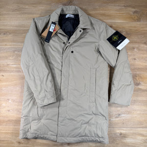 Stone Island Micro Twill Padded Car Coat in Desert
