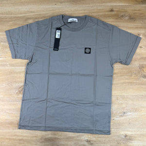 Stone Island Compass Patch Logo T-Shirt in Cement