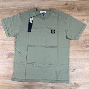 Stone Island Compass Patch Logo T-Shirt in Sage Green