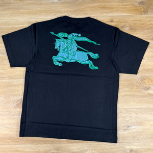 Burberry Heritage Logo Cotton T-Shirt in Black