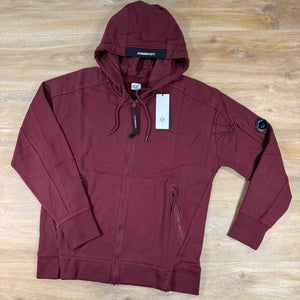 C.P. Company Diagonal Raised Zipped Lens Hoodie in Andorra - Red