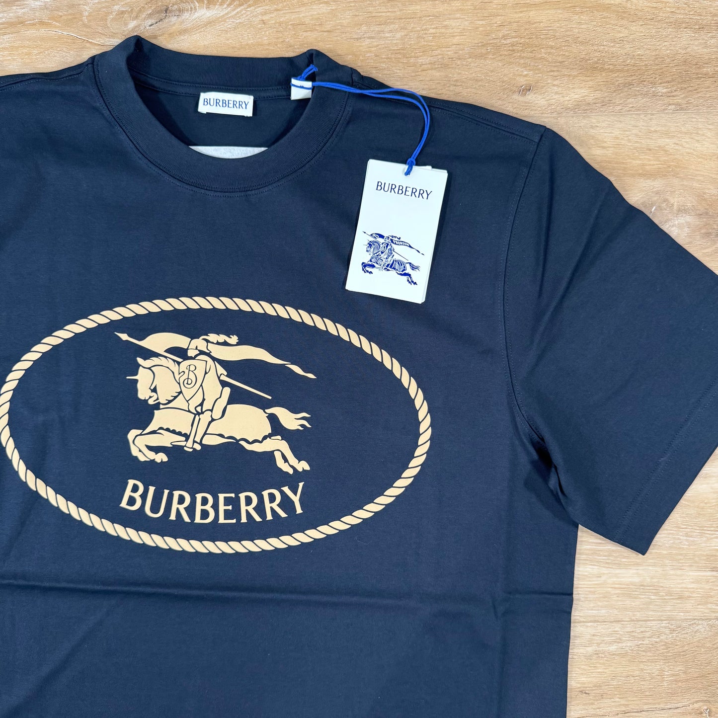 Burberry Knight Stamp Cotton T-Shirt in Navy