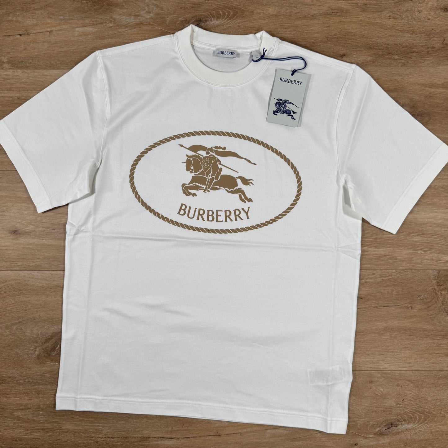 Burberry Knight Stamp Cotton T-Shirt in Chalk