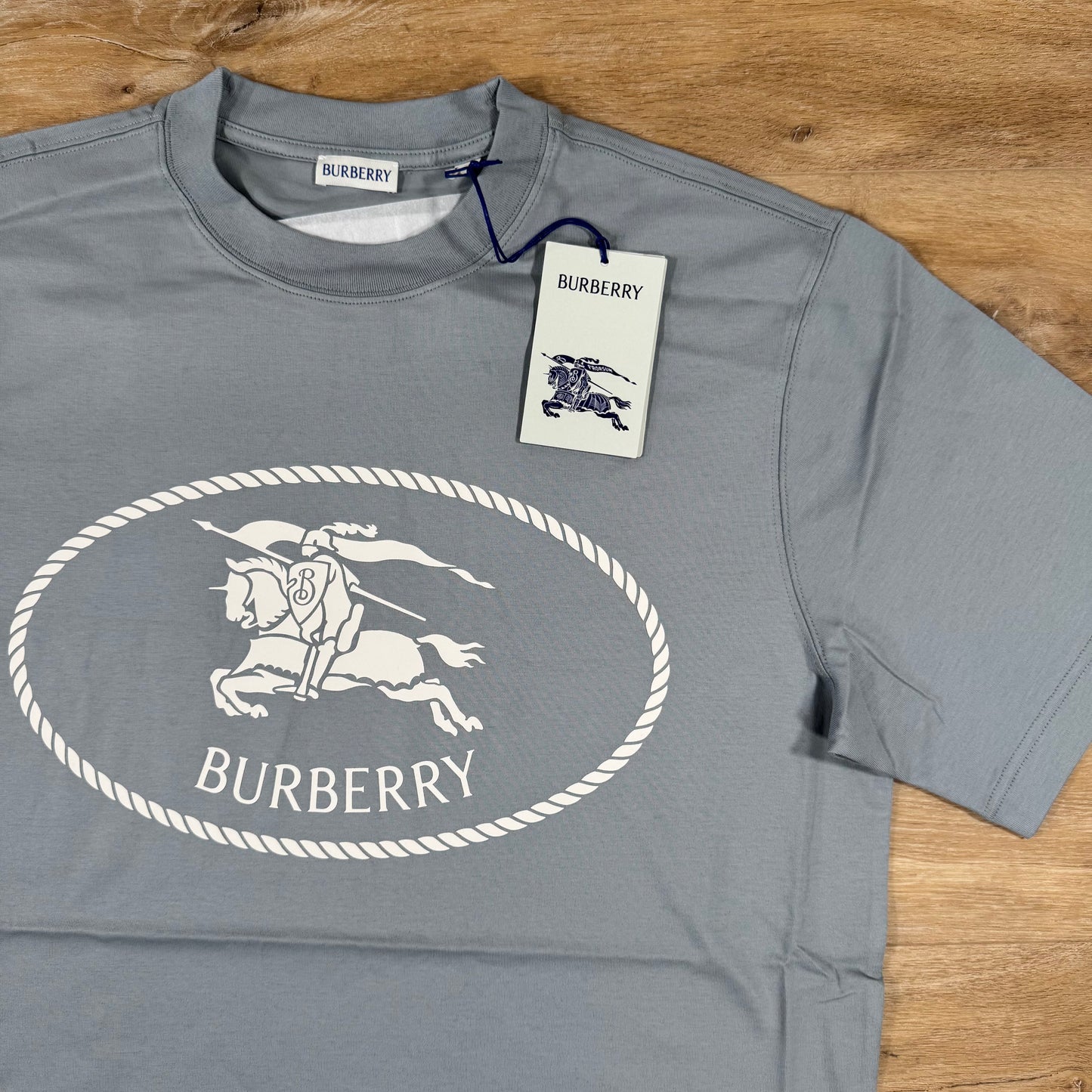 Burberry Knight Stamp Cotton T-Shirt in Grey