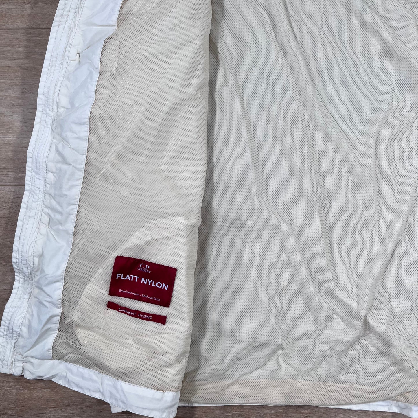C.P. Company Flatt Nylon Goggle Overshirt in Pistachio Shell